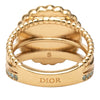 Dior Gold Plated Resin Faux Pearl Strass CD Logo Ring Secondhand