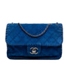 Chanel Medium Quilted Suede Whipstitch Single Flap Secondhand