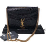 Saint Laurent Shiny Croc Embossed Calfskin Monogram Cassandra Clasp Bag Secondhand