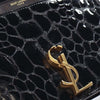 Saint Laurent Shiny Croc Embossed Calfskin Monogram Cassandra Clasp Bag Secondhand