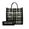 Saint Laurent Plaid Wool Rive Gauche North South Tote Secondhand