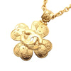 Chanel Gold Plated CC Clover Pendant Necklace Secondhand