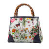 Gucci Small Canvas Flora Bamboo Shopper Satchel Secondhand