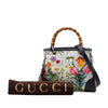 Gucci Small Canvas Flora Bamboo Shopper Satchel Secondhand