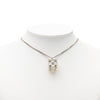 Chanel CC Plated Brass Acrylic Cube Pendant Necklace Secondhand