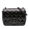 Secondhand Chanel Mini Square Classic Patent So Black Single Flap