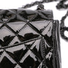 Secondhand Chanel Mini Square Classic Patent So Black Single Flap