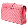 Saint Laurent Small Chevron Metallic Calfskin Monogram Envelope Bag Secondhand