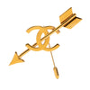 Chanel CC Gold Plated Arrow Pin Brooch Secondhand
