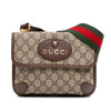 Gucci Small GG Supreme Web Neo Vintage Double Flap Messenger Bag Secondhand
