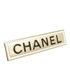 Chanel Gold Plated Logo Plate Brooch Secondhand