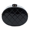 Chanel CC Quilted Patent Round Vanity Clutch With Chain Secondhand