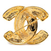 Chanel Gold Plated CC Quilted Brooch Secondhand