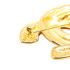 Chanel Gold Plated CC Quilted Brooch Secondhand