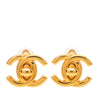 Chanel CC Gold Plated Turn Lock Clip On Earrings Secondhand