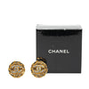 Chanel Gold Plated CC Rhinestones Clip on Earrings Secondhand