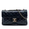 Chanel CC Quilted Crackled Glazed Calfskin Accordion Flap Secondhand