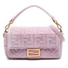 Fendi Zucca Embossed Velvet Baguette Satchel Secondhand