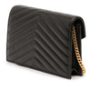 Saint Laurent Chevron Leather Cassandre Envelope Chain Wallet Secondhand