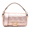 Fendi Zucca Embossed Metallic Leather Baguette Satchel Secondhand