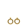 Secondhand Chanel Gold Plated Quilted Hoop Drop Clip on Earrings