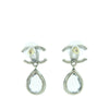 Chanel CC Brass Strass Teardrop Drop Push Back Earrings Secondhand
