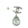 Chanel CC Brass Strass Teardrop Drop Push Back Earrings Secondhand