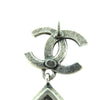 Chanel CC Brass Strass Teardrop Drop Push Back Earrings Secondhand