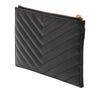 Saint Laurent Grain De Poudre Chevron Monogram Bill Pouch Secondhand