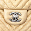 Chanel CC Chevron Metallic Aged Calfskin Bubble Flap Secondhand