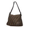 Fendi Zucca Canvas Double Flap Shoulder Bag Secondhand