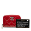 Chanel CC Quilted Patent Brilliant Zip Around Coin Pouch Secondhand