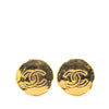 Chanel Gold Plated CC Round Clip On Earrings Secondhand