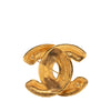 Chanel Gold Plated CC Quilted Brooch Secondhand