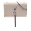 Saint Laurent Medium Croc Embossed Leather Monogram Kate Tassel Crossbody Secondhand