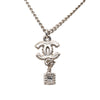 Chanel CC Brass and Strass Cube Pendant Necklace Secondhand