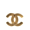 Chanel Gold Plated Embossed Mini CC Brooch Secondhand