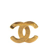 Chanel Gold Plated Embossed Mini CC Brooch Secondhand