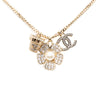 Chanel CC Gold Plated Strass and Faux Pearl Flower Pendant Necklace Secondhand