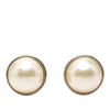Chanel Gold Plated Faux Pearl Round Clip On Earrings Secondhand