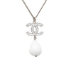 Chanel CC Brass Resin Teardrop Pendant Necklace Secondhand