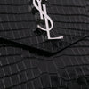 Saint Laurent Croc Embossed Patent Leather Uptown Pouch Secondhand