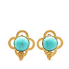 Chanel Gold Plated Gripoix Clover Clip On Earrings Secondhand