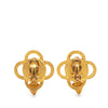 Chanel Gold Plated Gripoix Clover Clip On Earrings Secondhand