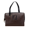 Fendi Textured Leather FF Handbag Secondhand