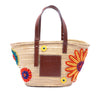 LOEWE Large Floral Embroidered Raffia Basket Tote Secondhand