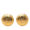 Chanel Gold Plated Logo Lettering Clip On Earrings Secondhand
