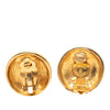 Chanel Gold Plated Logo Lettering Clip On Earrings Secondhand