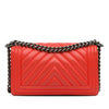 Chanel Old Medium Chevron Calfskin Boy Flap Secondhand