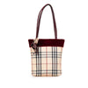 Burberry Velvet Trimmed House Check Canvas Tote Secondhand